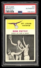 1961 Fleer Bob Pettit #59 Hawks PSA Authentic HOF No Creasing