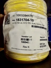 22 AWG Hook-Up Wire – Yellow – 1000 ft Spool – UL1213 / 22-TE-730 Belden