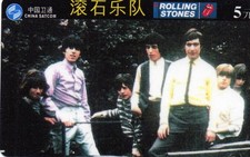 China: telephone card: The Rolling Stones - Mick Jagger, Keith Richards, Ron Wood / 6
