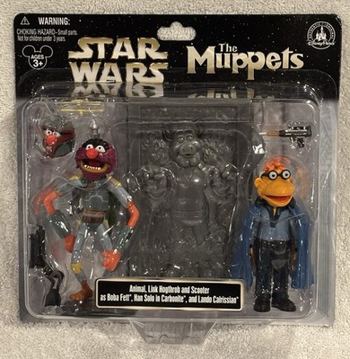 Star Wars the Muppets Animal,  Scooter as Boba, Han and Lando RARE MIB 2012