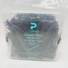 Purplesky Super Firm Black Bobby Pins 400 PCS with Case 1.97" Hair Clips All Hai