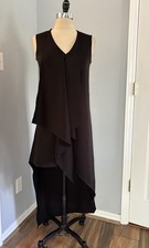 2010s BCBG MaxAzeria Asymmetric Ruffle Dress Modern Deconstructed Elevated Goth