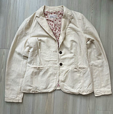 Esprit Women  s Cream Blazer Jacket Sz S Floral Lined Chic Fall Layer Preppy