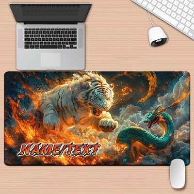 Customize Name/Text, Tiger Pattern HD Printed Pad for Desk, Multi Functional XX