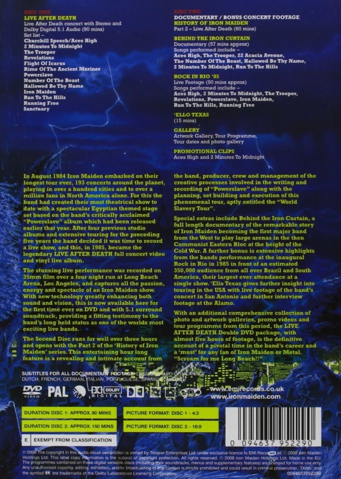 Live After Death (DVD) Iron Maiden Iron Maiden - Imagen 2 de 3