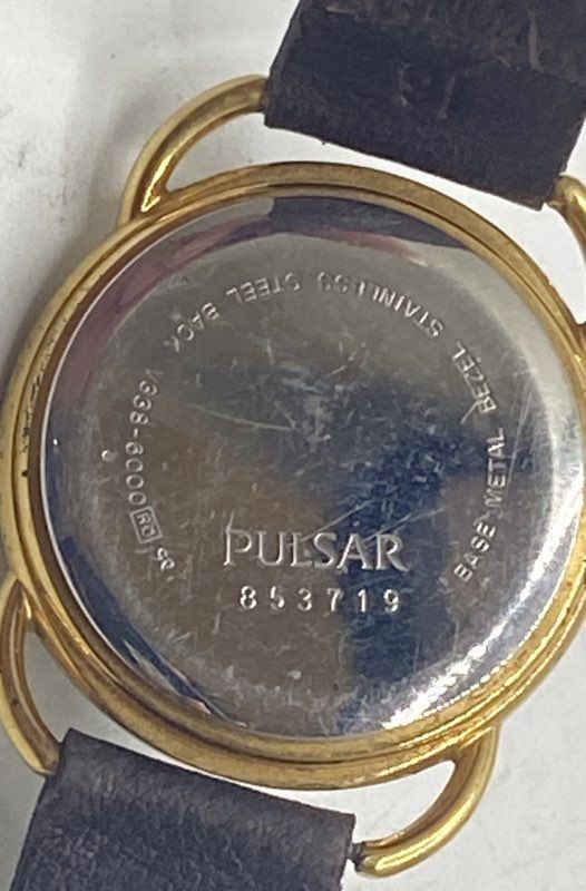Vintage Pulsar by SEIKO 33mm Moon Phase Date Dress Watch V338-6000