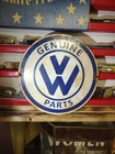 Vintage Volkswagen Sign - Porcelain Dealership Sales VW Automobile Gas Pump Sign