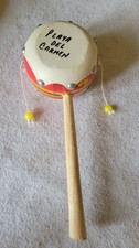 Vintage Mexican Spinning Drum Monkey Drum Toy "PLAYA DEL CARMEN"