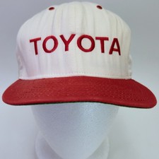 Toyota Rare Vintage Hat Red White Made in USA Adjustable One Size Fits All