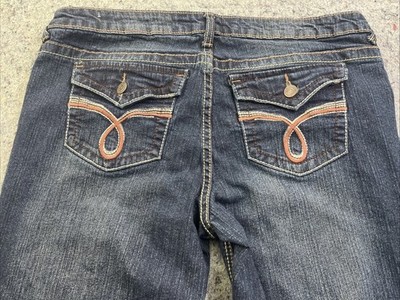 Y2K Style Rue21 Slim Bootcut Jeans Womens 11/12R Stretch Emo Retro Denim MidRise