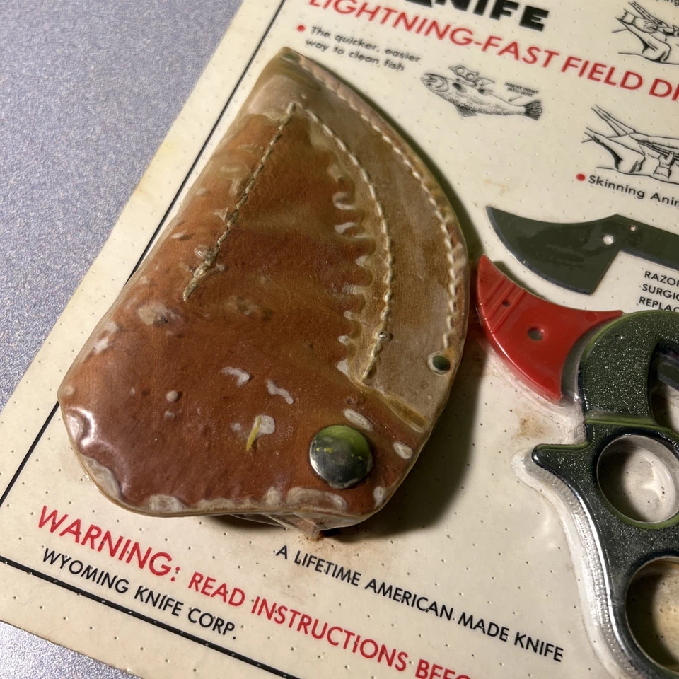 Cuchillos de colección WKC Wyoming "Avestimiento de campo" cuchillo desollador con funda EE. UU. Nuevo de Lote Antiguo Foto 4 de 4
