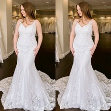 Mermaid Wedding Dresses 2025 New V Neck Summer Beach Sleeveless Bridal Gowns