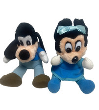Vintage Disney Baby Goofy Minnie Mouse 7"In Plush Stuffed Animals Mice