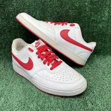 Nike Mens Court Vision Low White University Red Shoe Sneaker SZ 10.5 Athletic
