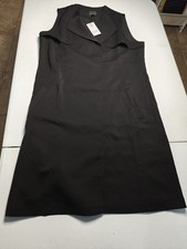 Guess Everly Sleeveless Button Trench Dress Sheath Black Medium Pockets. Size L 