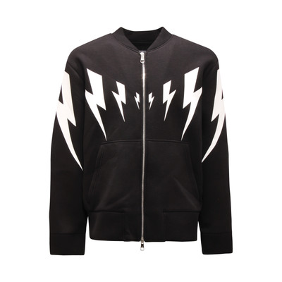 2143AQ felpa giacca uomo NEIL BARRETT man bomber sweatshirt black