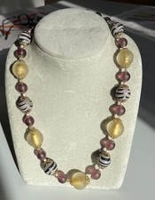 Vintage Murano Kette 1950er Jahre Violett  Rosé Gold Top Millefiori