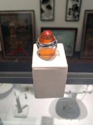 Free-Form Motif Natural Baltic Amber 925 Sterling Silver Ring Size 7
