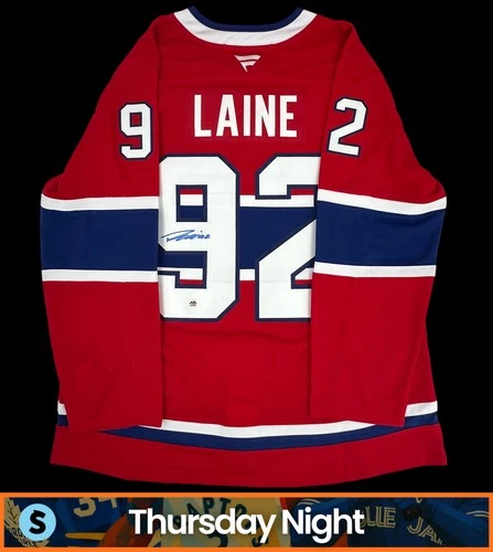 PATRIK LAINE SIGNED AUTO MONTREAL CANADIENS FANATICS HOCKEY JERSEY WITH COA