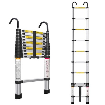 10.5ft Telescoping Ladder, Multi-Purpose Collapsible Ladder with Hook, Alumin...