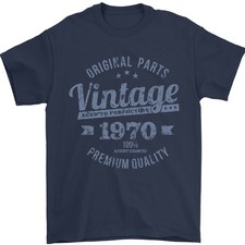 Vintage Year 55th Birthday 1970 Mens T-Shirt 100 Cotton Navy Blue