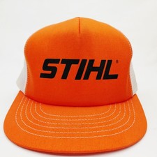 Vtg 1980s STIHL CHAINSAWS Snapback Trucker Hat Mesh Swingster Brand