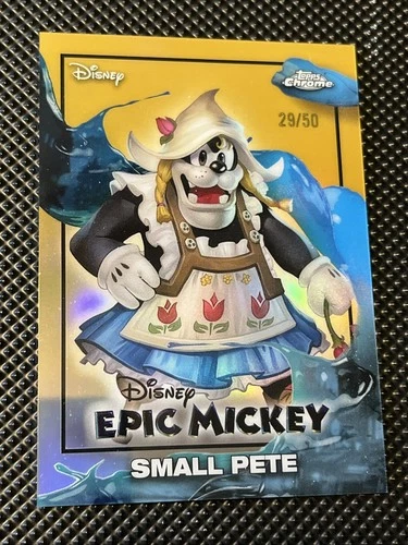 2026 Topps Disney Neon - Chrome Epic Mickey Small Pete #EM-13 Gold Refractor /50