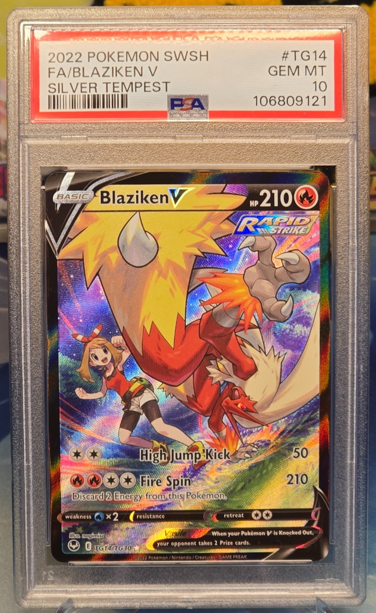 PSA 10 Blaziken V TG14/TG30 Pokemon Silver Tempest Trainer Gallery