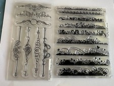 Clear stamps-Autumn Leaves-On the Edge  Inkadinkadoo-Ornate Flourish bundle