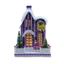 Cody Foster Christmas Light Up House, Glitter House, Purple Manor, HOU-387