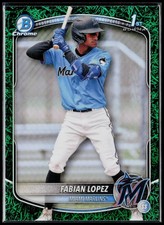 Fabian Lopez 2025 Bowman Chrome #BCP-19 Green Grass 27/99 Miami Marlins 1st...