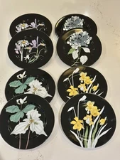 set of -BLOCK SPAL Portugal 8” Plates Wildflowers by Mary Lou Goertzen