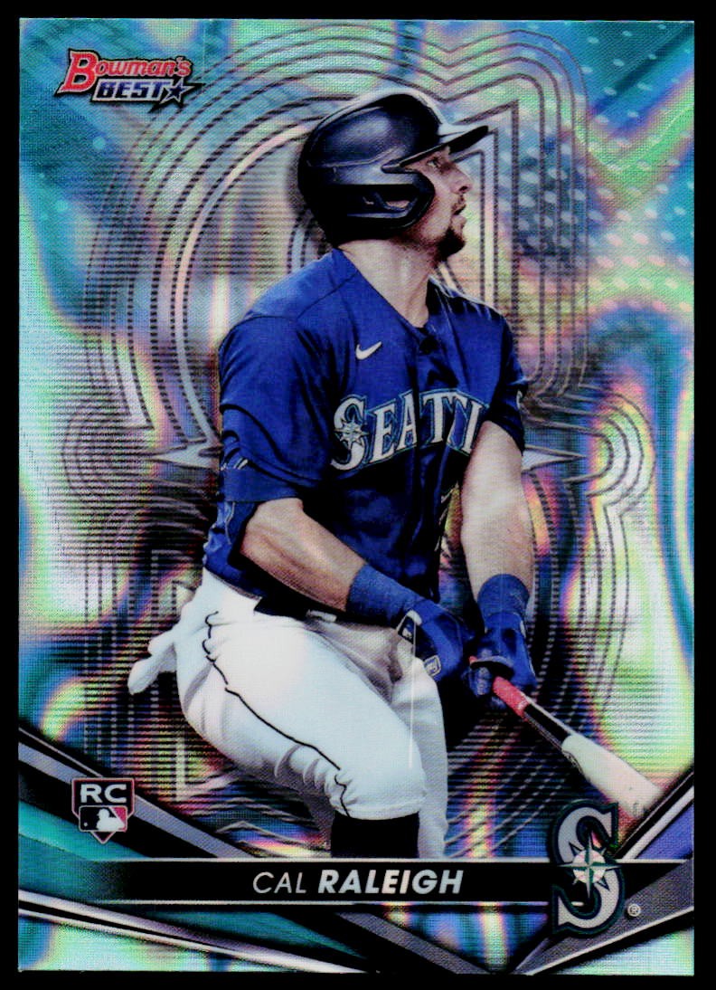 2022 Bowman's Best #6 Cal Raleigh Aqua Lava Refractor #/199