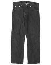 Levi's Mens 501 Straight Jeans W30 L27 Black Cotton TZ04