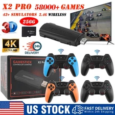 X2 PRO 256G 58000 Retro Games Video Game Console TV Stick 4K Wireless Controller