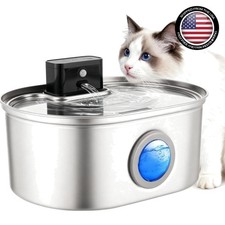 Stainless Steel Cat Water Fountain Pet Drinking Fountain Dispenser for Cats NEW