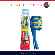 Colgate Bluey Kids Extra Soft Toothbrush 2 Pack w/ Suction Cup Holder Ages 2