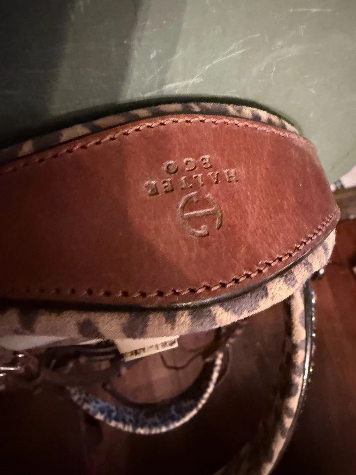 Halter Ego Sahara - Brida Coñac Snaffle con Acolchado de Leopardo Completa con Riendas Foto 3 de 4