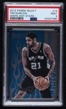 2012-13 Panini Select Hot Stars White Hot Tim Duncan #14 PSA 9 MINT HOF 0a3