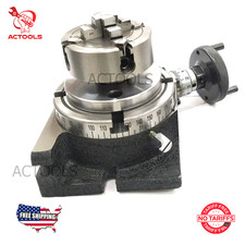 HV 4 " Rotary Table With 70mm 4 Jaw Independent Chuck Lathe  Backplate T-nuts