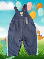 New VTG 2001 Gymboree Lil Sport Mascot Boys Navy Overalls - 6-12 Months
