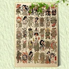 Vintage Featuring Japanese Yokai Tattoo Tin Metal Signs Home Décor 8x12