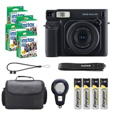 Fujifilm Instax Wide 400 Camera Jet Black w/ Case  80 Wide Film