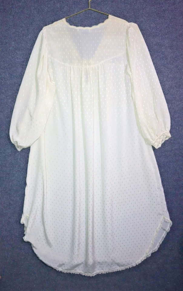 Vintage Christian Dior Nightgown Women Medium Beige Sheer Lace Detail VTG EUC - Image 3 of 3