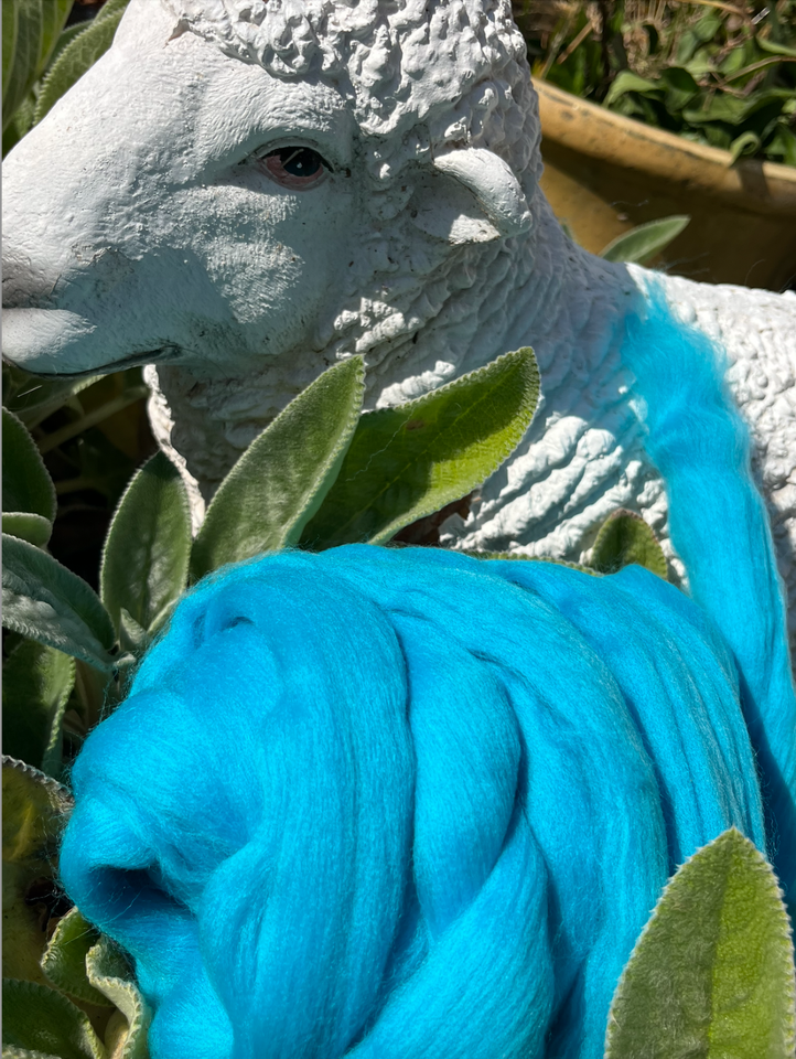 Wool Roving, Teal Blue Wool Roving, Teal Blue Roving, Spin Fiber ...