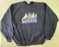 Mackinac Island Sweatshirt XL Y2K Early 2000s Nautical Sailboat Crewneck Tourist