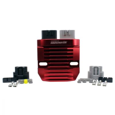 RMStator Machined Aluminum Red Regulator For 2006-23 Honda Rincon 680 TRX680FA