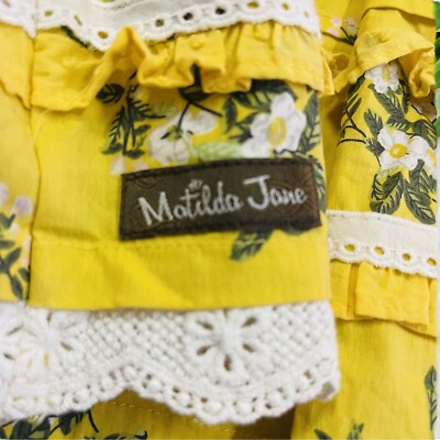 Matilda Jane STAY GOLDEN Dress Size 12 Yellow Floral Dot Crochet Trim  summer | eBay