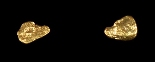 Genuine Natural Gold Nugget Calif. Alaska Post Earrings .57gr 5.17mm x 3.77mm
