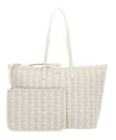 Lacoste Shopping Bag L Schultertasche Shopper Tasche Mono Bone White Taupe Beige